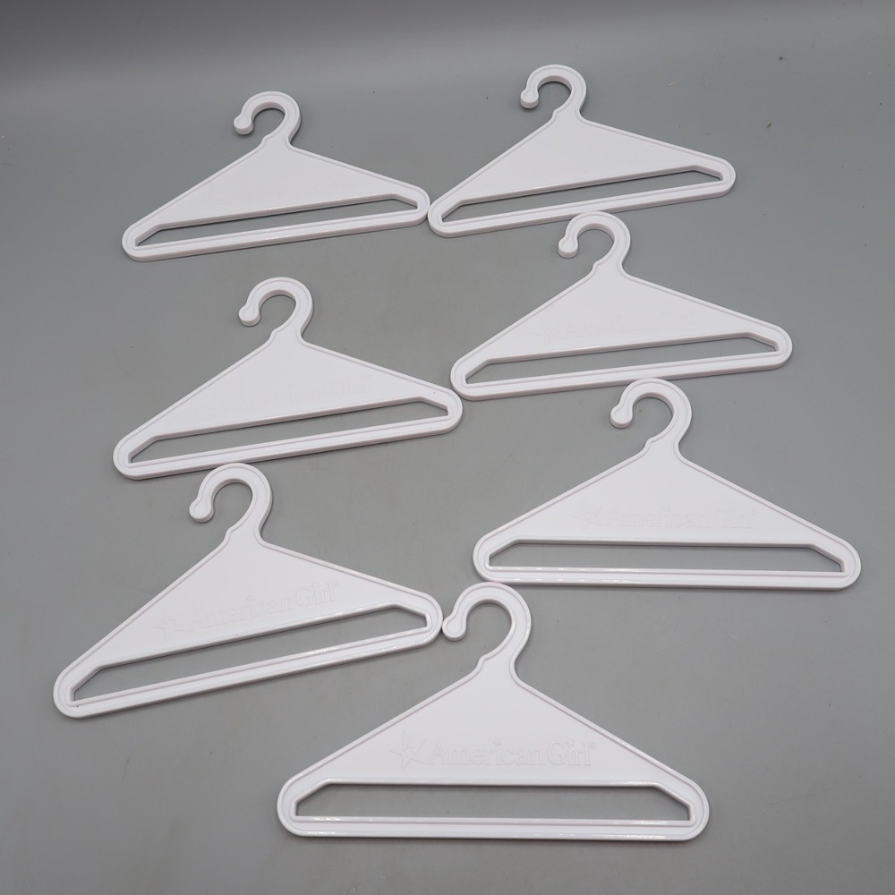 Lot of 7 Assorted American Girl Doll Clothes White Hangers for‎ closet